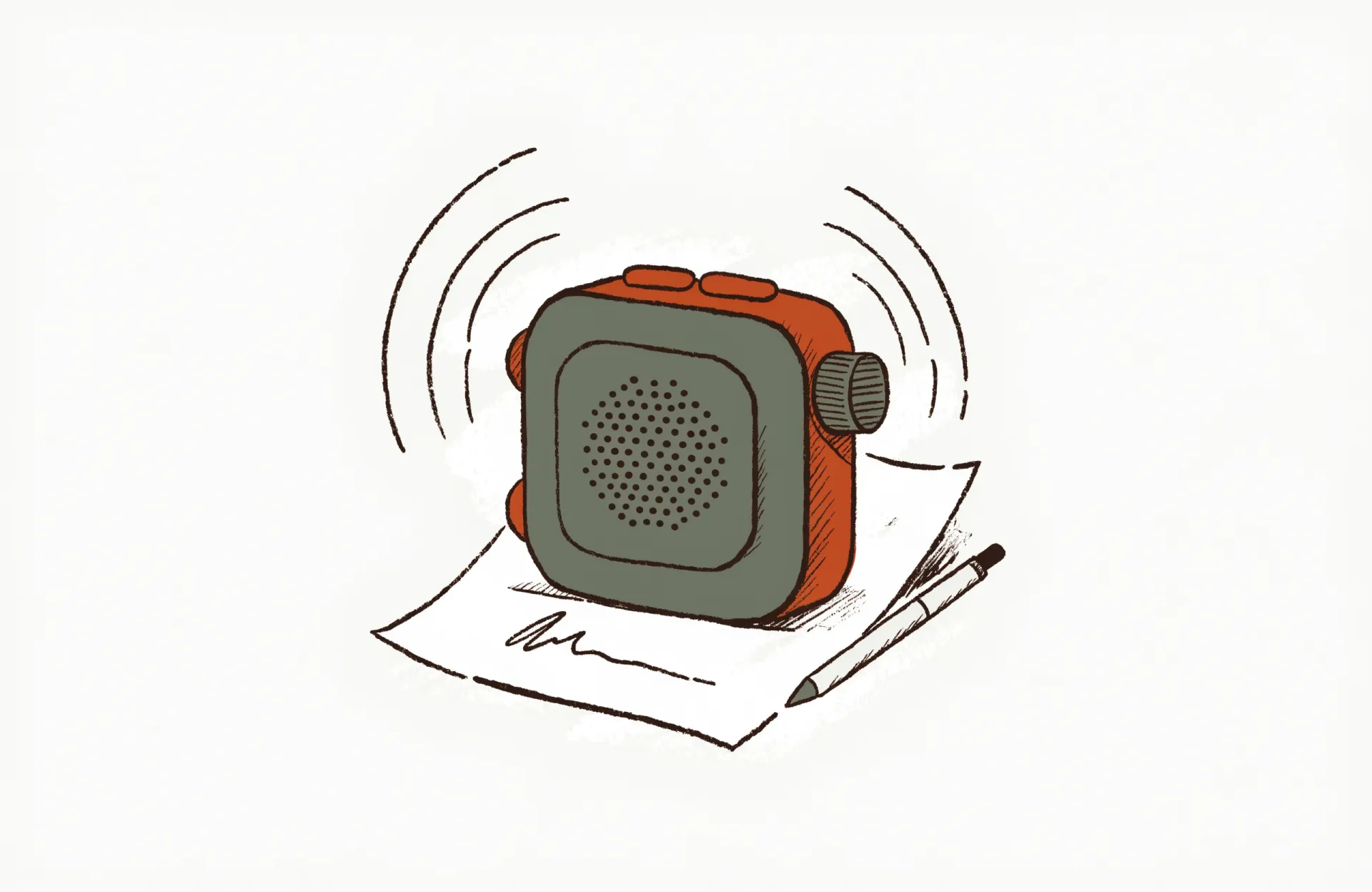 Illustration of a voice recorder resting on a signed consent form